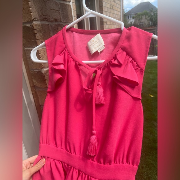 KATE SPADE NEW YORK Rambling Roses Crepe Ruffle Dress Pink Size 2 XS Brand New - Picture 12 of 16